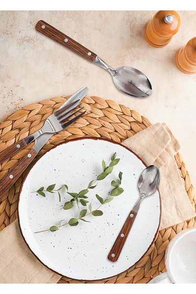 The Mia Woody Fork Spoon Knife Set 24 Pieces