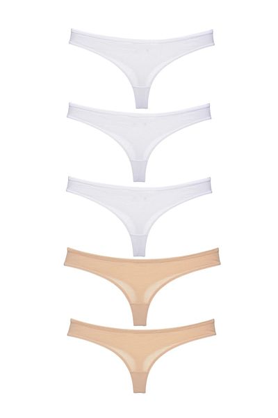 yokyokcollection Gecko Women's - Elastic String Thong Panties 5 Pieces