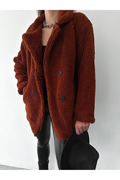 Modazeyosh Four Button Plush Coat