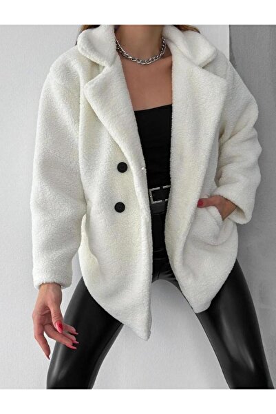 Modazeyosh Four Button Plush Coat