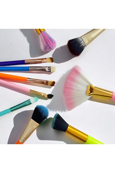 ZEYNABEAUTY 12 Li Makyaj Fırça Seti Rengarenk