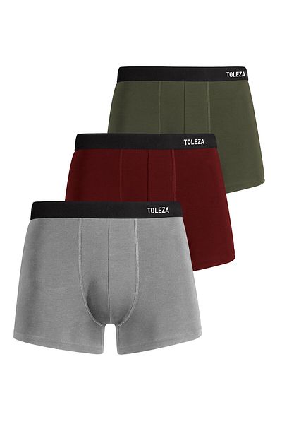 TOLEZA Men's Boxers 3-Piece Lycra Cotton