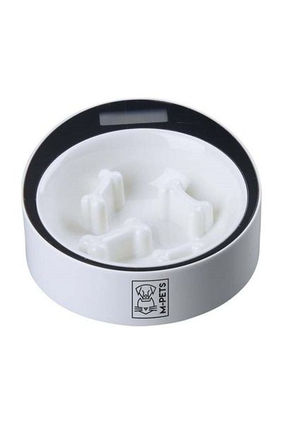 M-PETS Yvş Eating Bowl B - Dog Pattern, Electronic Weighing Bone