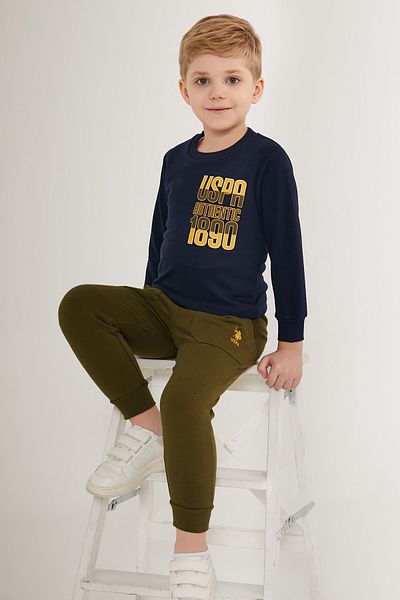 U.S. Polo Assn. Λεπτομερές σετ φόρμας για αγόρι με άδεια USPA