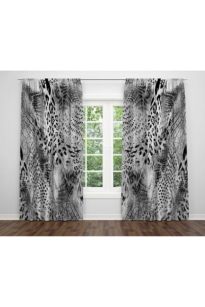 ALBANHOME Alban Home Leopard Pattern Digital Printing Double Wing Background Curtain