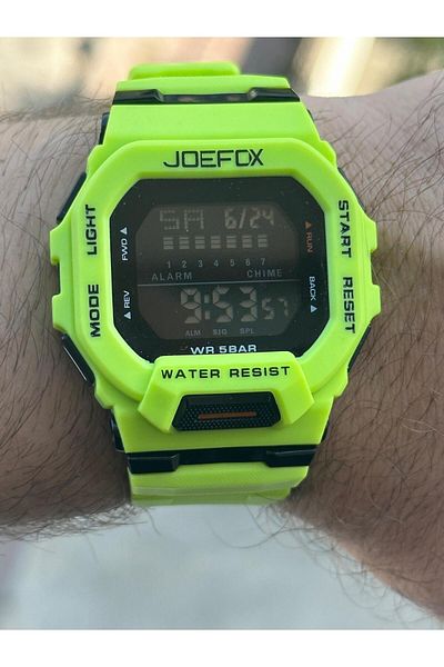 Joefox NEW MODEL JOEFOX SQUARE CASE ALARM LIGHTING DIGITAL SPORT MEN'S WRISTWATCH