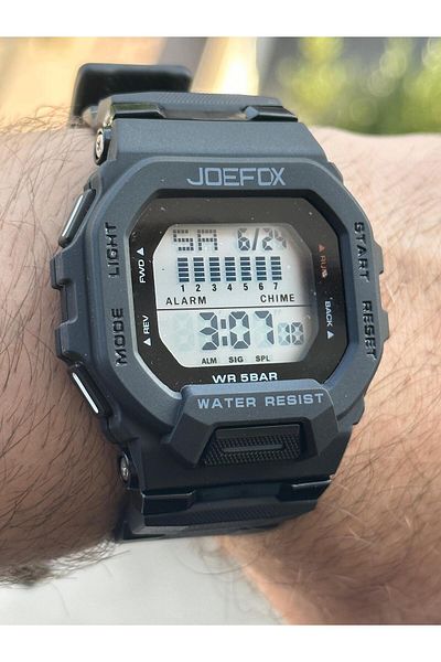 Joefox NEW MODEL JOEFOX SQUARE CASE ALARM LIGHTING DIGITAL SPORT MEN'S WRISTWATCH