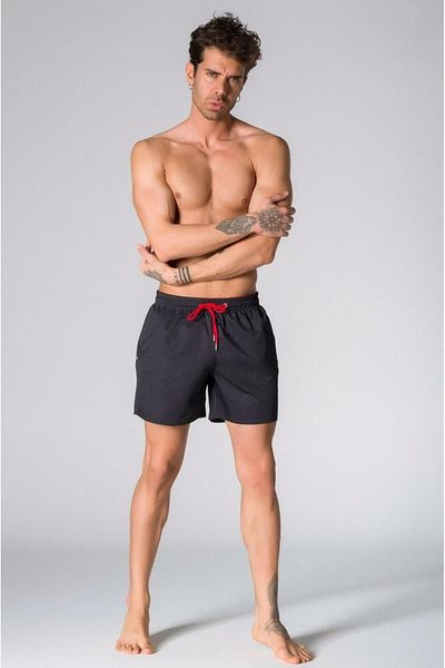 MY SEA K-149 Black Pocket Zipped Oversize Large Size Short Shorts Swimsuit