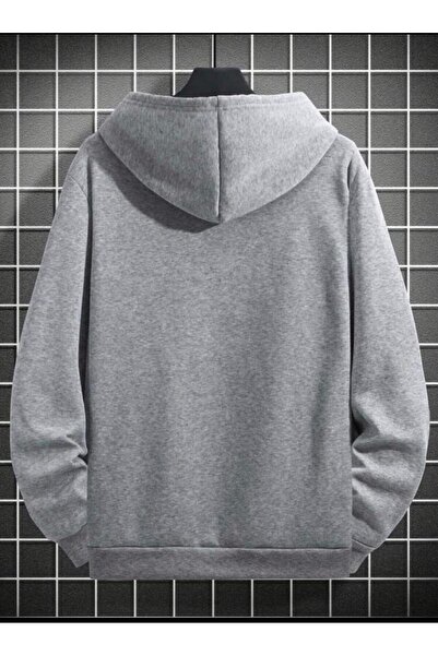 SELENA BUTİK Φούτερ με στάμπα γκρι γλυπτικής μεγάλου μεγέθους Unisex