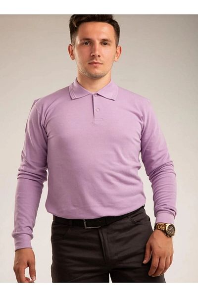 Nacar Unisex Adult Long Sleeve Solid Color Basic Polo Collar High School Lacoste T-shirt