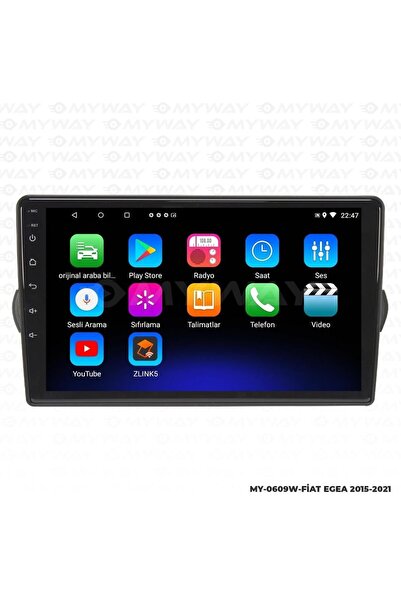 MYWAYY FİAT EGEA ANDROİD 12 MULTİMEDYA CARPLAY 2GB RAM+32GB HDD NAVİGASYON EKRAN