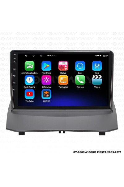 MYWAYY FORD FİESTA ANDROİD 12 MULTİMEDYA CARPLAY 2GB RAM+32GB HDD 2009-2012 NAVİGASYON EKRAN