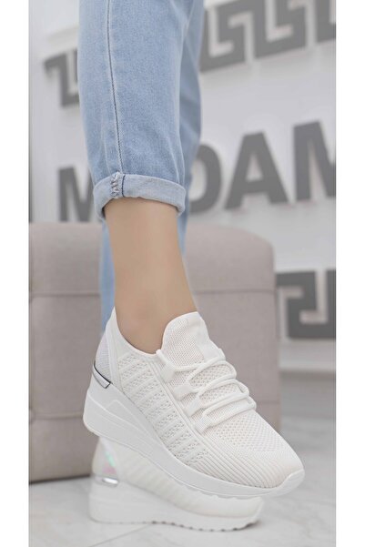 Madam Tarz Baros Dolgu Triko Spor Ayakkabı 7 cm