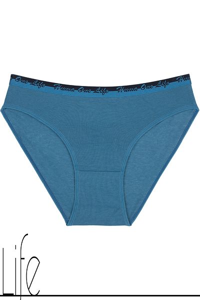 Humaone Pachet de 4 chiloți sport Life cu talie scrisă din elastan - benzină