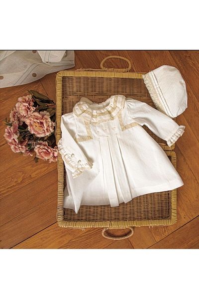 Babydola baby girl guipure detailed dress with lora hat accessory oeko tex certified