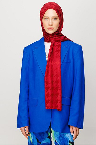 Mooncorn Γυαλιστερό ζακάρ μοτίβο Cherry Rotten Houndstooth σάλι