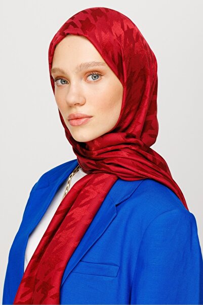 Mooncorn Shiny Jacquard Patterned Cherry Rotten Houndstooth Shawl