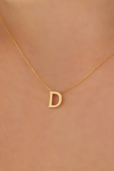 MİLET KUYUMCULUK 14 Ayar Altın Forse Zincirli D Harfi Kolye