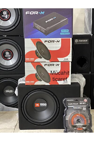 FORX5 Takım Set Jbl 30cm Bass 1000w 4kanallı Anfi Iki Takım Forx 16cm Midrange Set Kablo