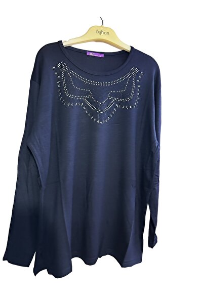 DostumGiyim Γυναικεία μπλούζα με μακρύ μανίκι από βαμβακερό ύφασμα με σχέδιο ...