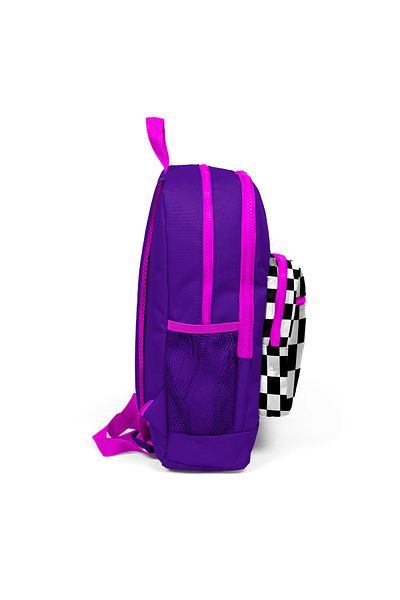 Coral High Rucsac de școală cu patru compartimente cu model de dama violet pentru copii 23702