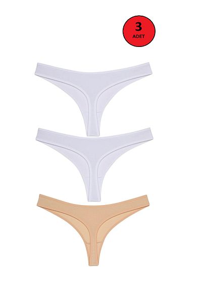 GECKO COLLECTION Gecko Women's String Thong Elastic Panties 3 Pcs