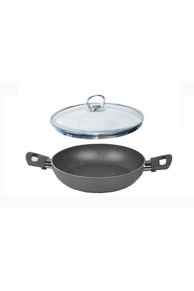 Mehtap Granite Egg Pan 24 CM with Glass Lid
