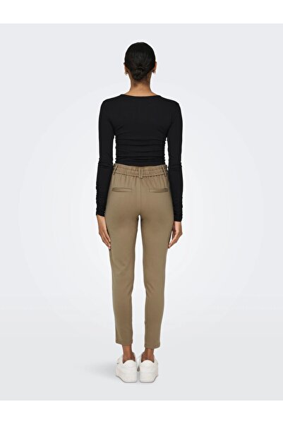 ONLY Women's Elastic and Laced Brown Trousers - 15115847