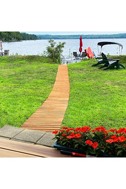 iAhşap 250x50 cm Ahşap yürüyüş yolu Veranda yolu Yürüme Yolu Bahçe Yolu