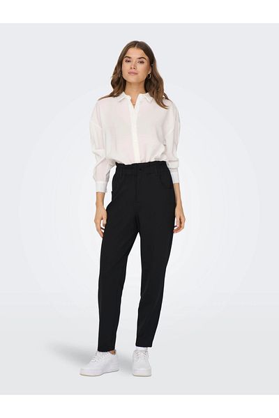 ONLY Women's Elastic Waist Black Pants - 15236129