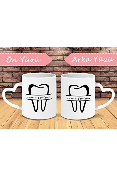 lenostra Dis Hekimine Hediye Diş Temalı Kisiye Ozel İsimli Kupa Bardak