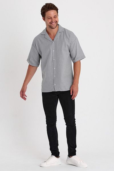 MİRMARONİ New Season Men's Oversize Cotton Summer Short Sleeve Shirt