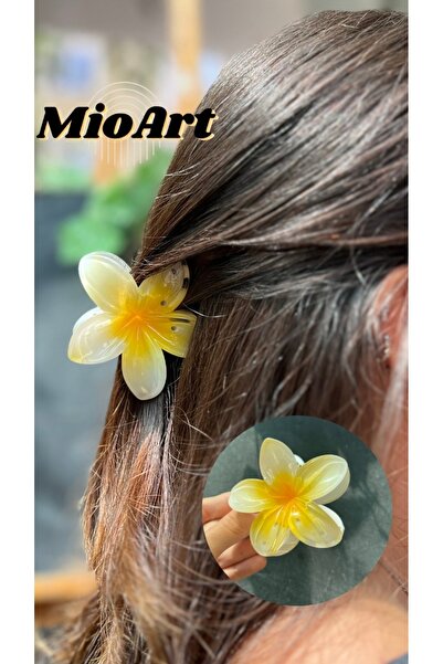 MioArt مشبك شعر على شكل زهرة لوتس صفراء Xl وصديق للبيئة وعالي الجودة ومجموعة ...