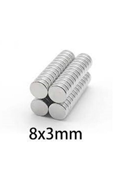 Hdg 50 adet 8mm X 3mm Yuvarlak Güçlü Neodyum Mıknatıs Magnet