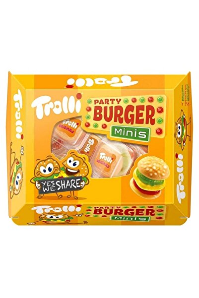 Trolli Парти Бургер Мини Желирани бонбони, с вкус на плодове - 15 броя