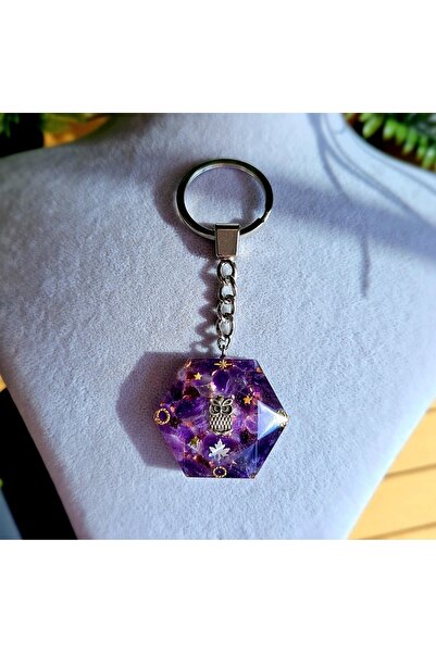 Singincraft Baykuş - Ametist Orgonit Anahtarlık (EL YAPIMI TASARIM ÜRÜNLER)