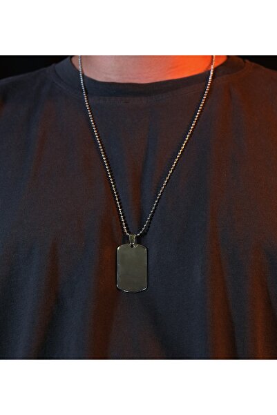 EZG Business Soldier Tag Model Ball Chain Silver Design Necklace