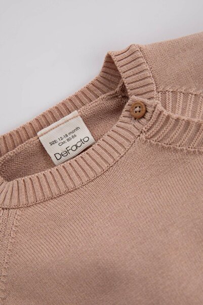 DeFacto Kız Bebek Tilki Desenli Kazak Alt Pamuklu Triko 2'li Takım