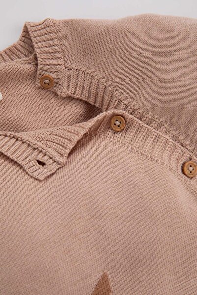 DeFacto Kız Bebek Tilki Desenli Kazak Alt Pamuklu Triko 2'li Takım