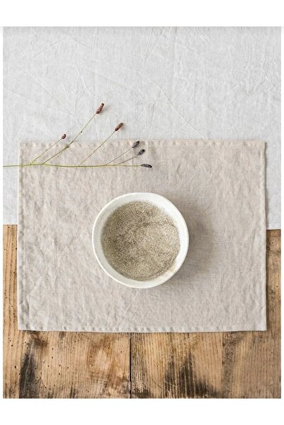 8-Piece Organic Raw Linen American Service 35x45cm