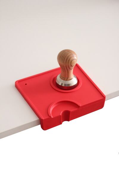 Espressoturca Tampıngmat Tamper Matı Kare M01 kırmızı