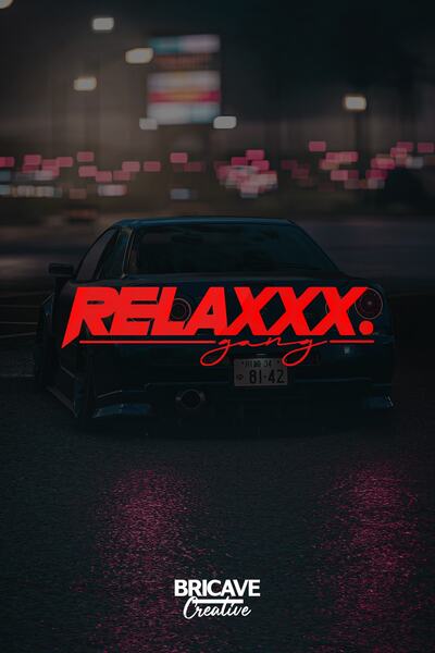 Bricave Relax Gang Yazı JDM Araba-Motosiklet Cam Etiket Sticker 28x7cm
