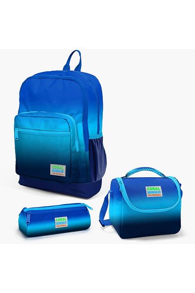 Yaygan Coral High Navy Blue Transitional 3-piece Bag Set - 23745