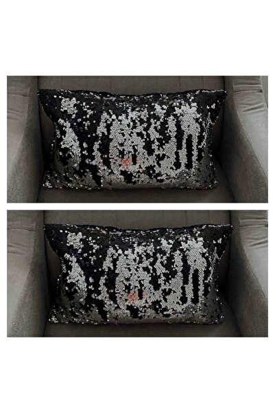 YILMAZHOME 2' li Pullu Payetli Dikdörtgen Dekoratif Kırlent Kılıfı