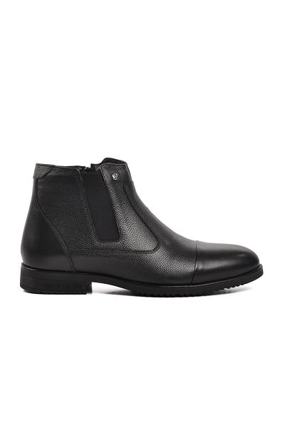 Pierre Cardin 11925251-24K Μαύρες ανδρικές μπότες από γνήσιο δέρμα με φερμουάρ