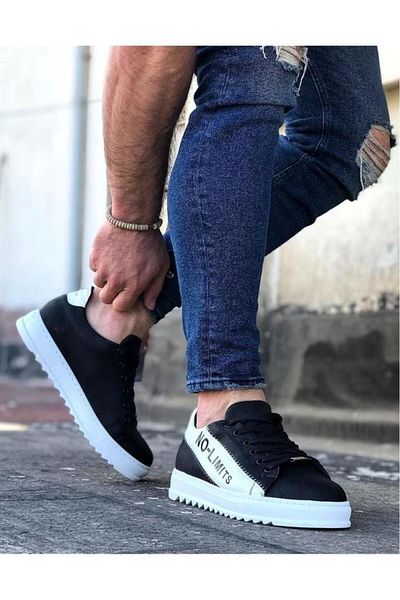 BPM Pantofi casual pentru bărbați Wagoon WG027 Black White No Limit