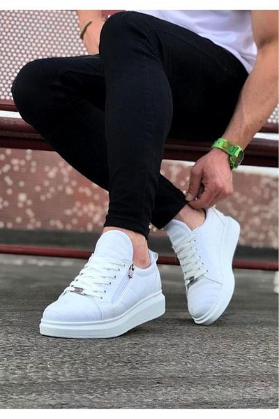 BPM Pantofi casual pentru bărbați, matlasați, alb Wagoon WG502