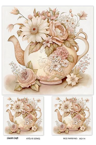 LİNEART LineArt Brass Decopage Paper LA-AG114