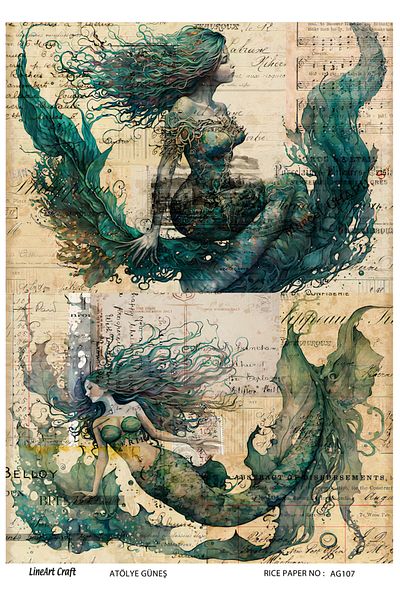 LİNEART LineArt Brass Decopage Paper LA-AG107