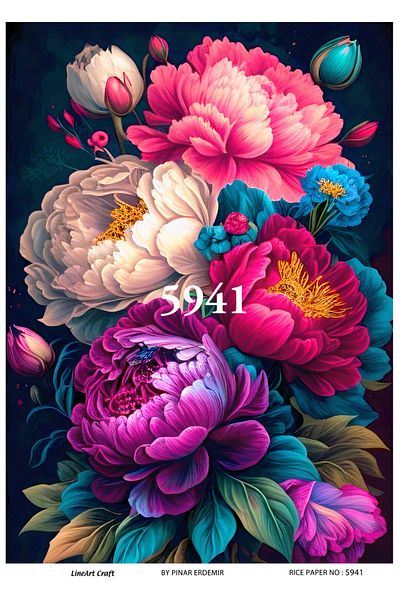 LİNEART Brass Decopage Paper LineArt - LA-5941